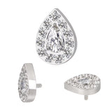 خاتم تيتانيوم مرصع بشكل كمثرى