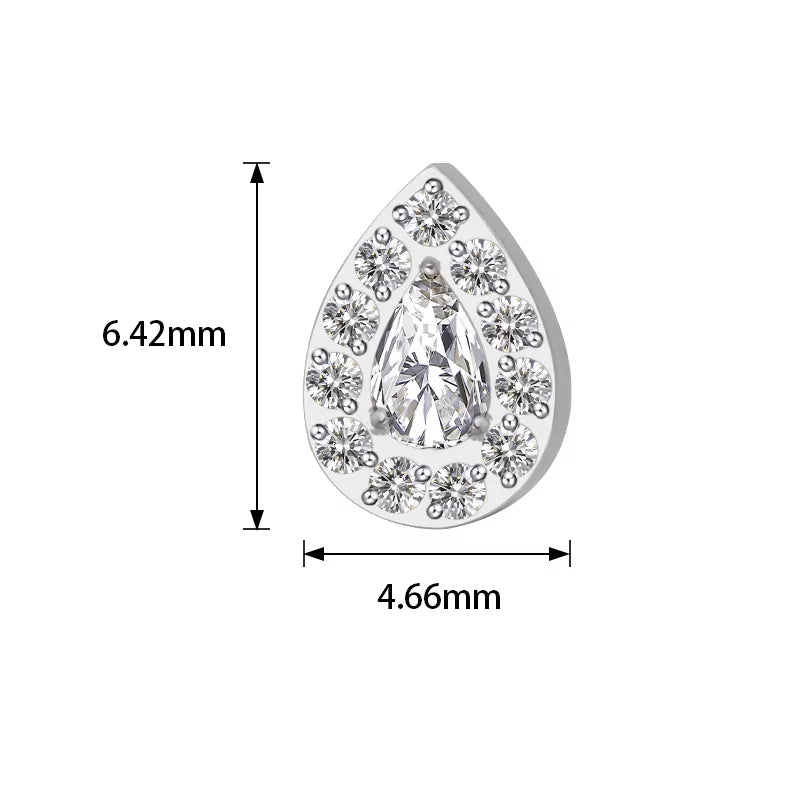 خاتم تيتانيوم مرصع بشكل كمثرى