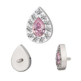 خاتم تيتانيوم مرصع بشكل كمثرى