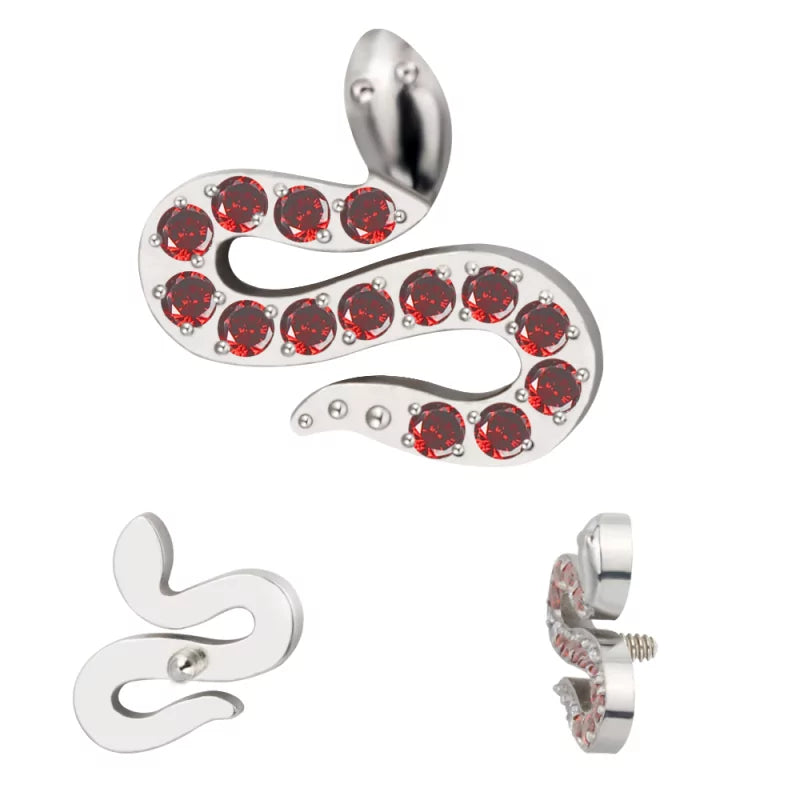 نصائح خاتم التيتانيوم مرصعة بشكل ثعبان