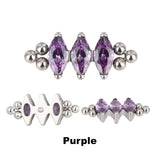 خاتم التيتانيوم بثلاث خرزات وحافة