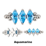 خاتم التيتانيوم بثلاث خرزات وحافة