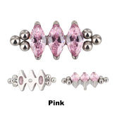 خاتم التيتانيوم بثلاث خرزات وحافة