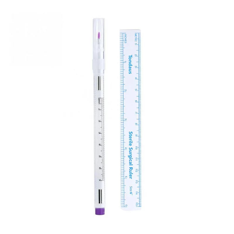 Tondaus Surgical Skin Marker 1.00mm With Ruler Purple/Blue/Pink - BVShop