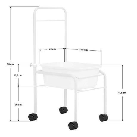 White pedicure tray on wheels - BVShop