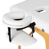 WOODEN FOLDING MASSAGE TABLE COMFORT ACTIV FIZJO LUX 2-SECTIONS 190X70 WHITE - BVShop