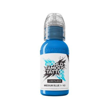 World Famous Limitless Tattoo Ink Medium Blue 1 v2 30ml - BVShop
