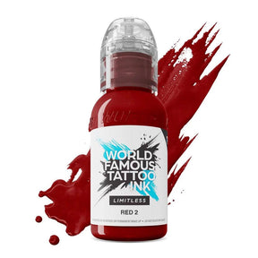 World Famous Limitless Tattoo Ink Red 2 30ml - BVShop